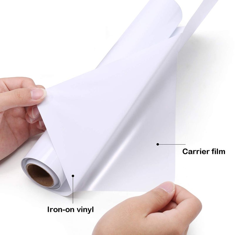 SOMOLUX HTV Matte White Iron on Vinyl Compatible with Silhouette and Kricut Easy to Cut & Weed Iron on Heat Transfer Vinyl DIY Heat Press Design for T-Shirts 12inch x15feet Roll - Image 3